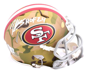 Patrick Willis Autographed San Francisco 49ers Camo Mini Helmet w/HOF - Beckett W Hologram *White Image 1