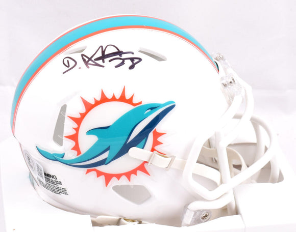De'Von Achane Autographed Miami Dolphins Speed Mini Helmet-Beckett W Hologram *Black Image 1