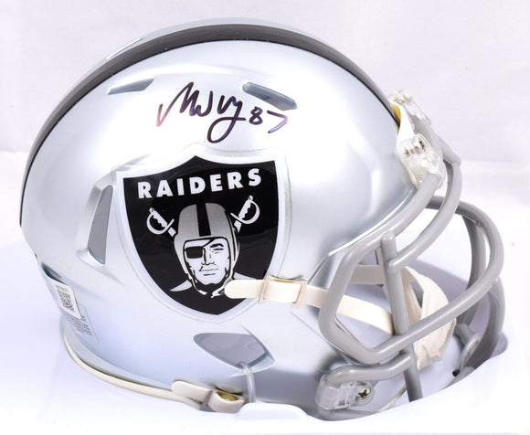 Michael Mayer Autographed Las Vegas Raiders Speed Mini Helmet-Beckett W Hologram *Black *Thin Image 1