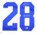 Marshall Faulk Autographed White Pro Style Jersey w/ HOF - Beckett W Hologram *Silver Image 2