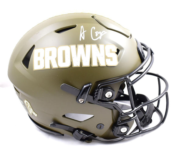 Amari Cooper Autographed Cleveland Browns F/S Salute to Service Speed Flex Helmet-Beckett W Hologram *White Image 1