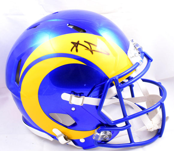 Aaron Donald Autographed Los Angeles Rams F/S Speed Authentic Helmet - Beckett W Hologram *Black Image 1
