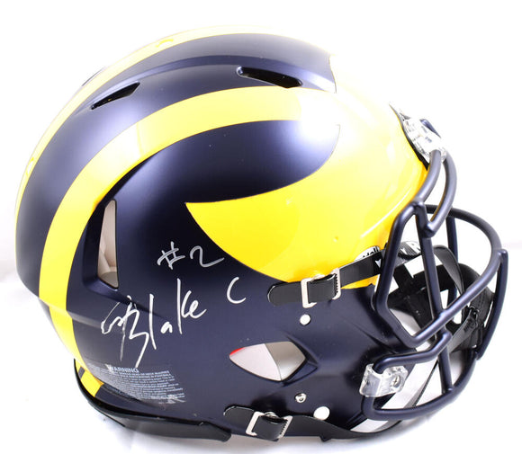 Blake Corum Autographed Michigan Wolverines F/S Speed Authentic Helmet- JSA W  *Silver Image 1