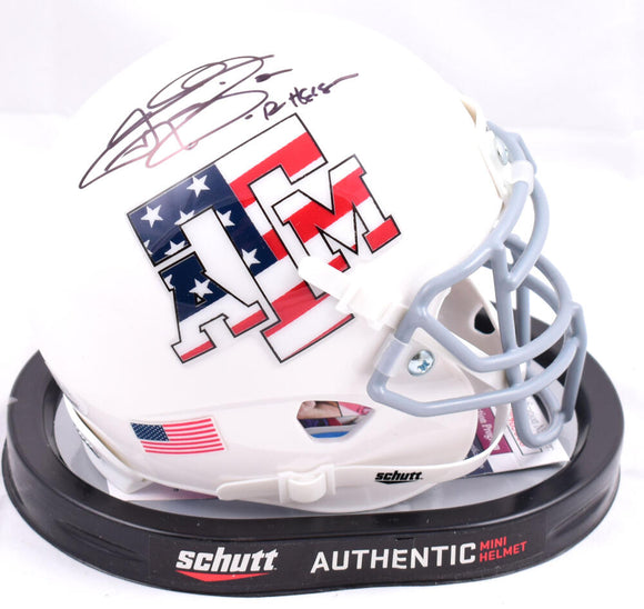 Johnny Manziel Autographed Texas A&M Stars and Stripes Schutt Mini Helmet- WPP985868 JSA W Auth Image 1