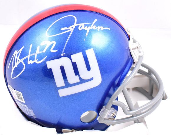 Strahan/Taylor Autographed Giants Mini Helmet WS62660 - Beckett W Hologram *White Image 1