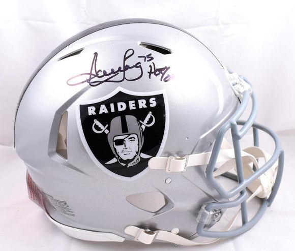 Howie Long Autographed Raiders F/S Speed Authentic Helmet w/HOF - Beckett W Hologram *Black Image 1