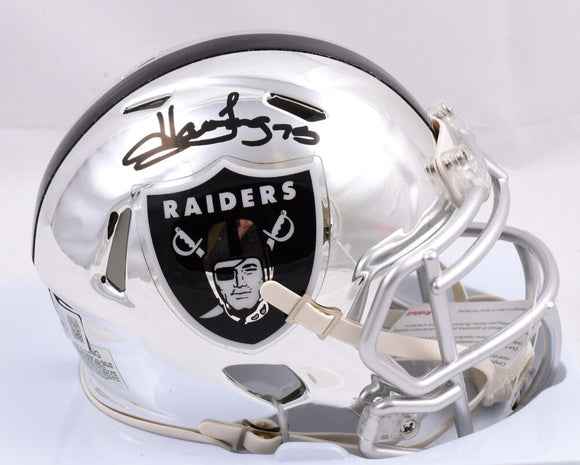 Howie Long Autographed Raiders Chrome Speed Mini Helmet-Beckett W Hologram *Black Image 1