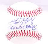 Tino Martinez Autographed Rawlings OML Baseball w/ 4x WS Champs - Beckett W Hologram *Blue Image 1