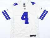 Dak Prescott Autographed Cowboys White Nike Game Jersey-Beckett W Hologram *Silver *Smudge Image 4
