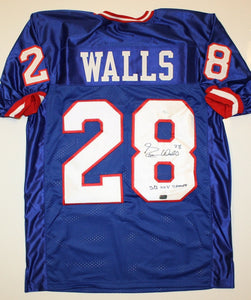 Everson Walls SB Champs Signed / Autographed Blue Pro Style Jersey- JSA Auth