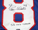Everson Walls SB Champs Signed / Autographed Blue Pro Style Jersey- JSA Auth