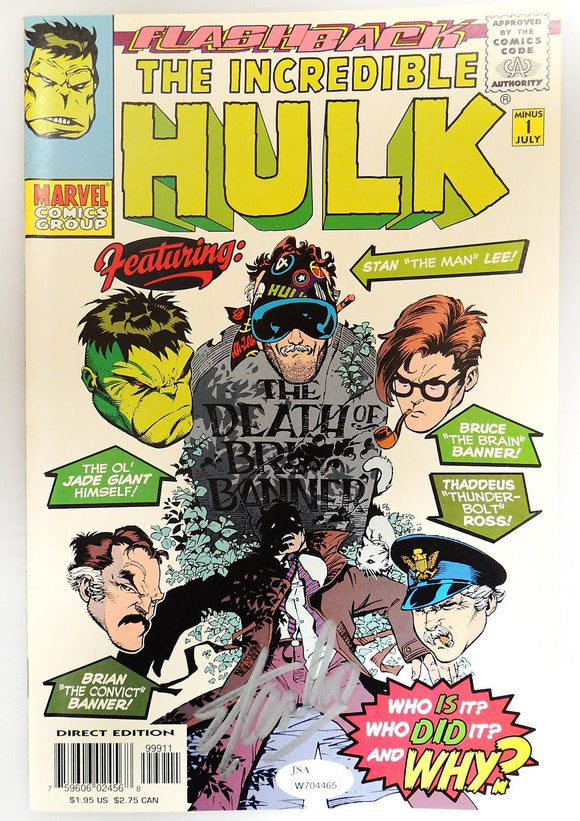 Stan Lee Autographed The Incredible Hulk Comic Book- JSA W 704465