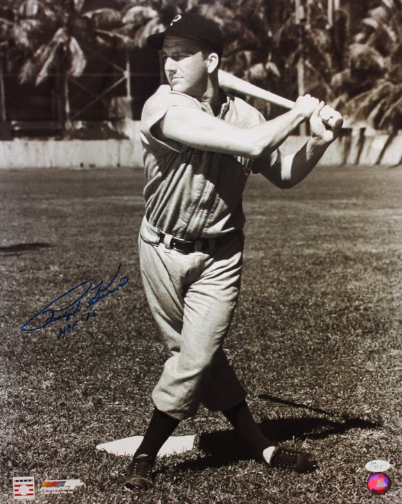 Ralph Kiner Autographed 16x20 B&W With Bat Photo- JSA Authenticated