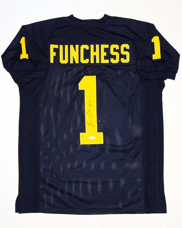 Devin Funchess Autographed Navy Blue College Style Jersey- JSA W Auth