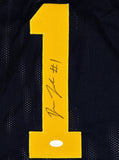 Devin Funchess Autographed Navy Blue College Style Jersey- JSA W Auth