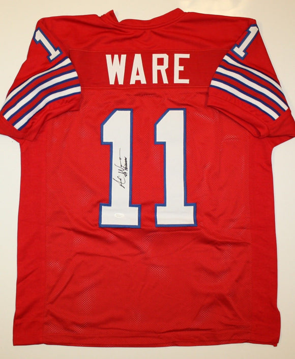Andre Ware Autographed Red Jersey- JSA W Authenticated