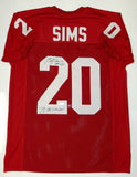 Billy Sims Autographed Maroon College Style Jersey W/ Heisman- JSA W Auth *2TB