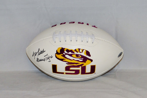 Y.A. Tittle Geaux Tigers Autographed LSU Tigers Logo Football- TriStar Auth