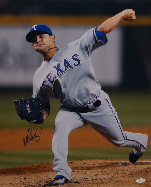 Martin Perez Autographed 16x20 Texas Rangers Pitching Photo- JSA Authenticated