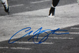 Arian Foster Autographed 16x20 B/W Color Running *Blue Photo- JSA Authenticated