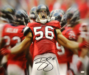 Brian Cushing Autographed 20x24 Yelling Canvas- JSA W Authenticated