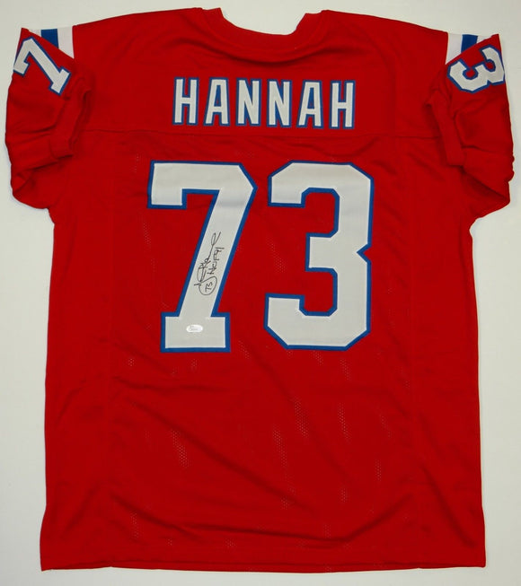 John Hannah Signed / Autographed Red Pro Style Jersey- JSA W Authenticated