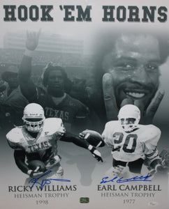 Williams & Campbell Autographed 16x20 B&W Heisman Photo- JSA Authenticated