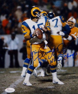 Vince Ferragamo Signed Los Angeles Rams 8x10 Looking to Pass Photo- JSA W Auth