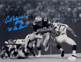Curt Warner Autographed 8x10 Seattle Seahawks B&W Running Photo- JSA W Auth
