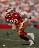 Jerry Rice Autographed 16x20 Vertical Running Photo- JSA Authenticated