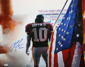 Robert Griffin III Autographed 16x20 Holding Flag Photo- JSA W Authenticated