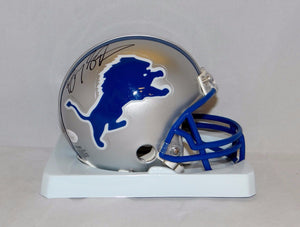 Barry Sanders Autographed Detroit Lions 83-02 TB Mini Helmet- JSA W Auth *Black