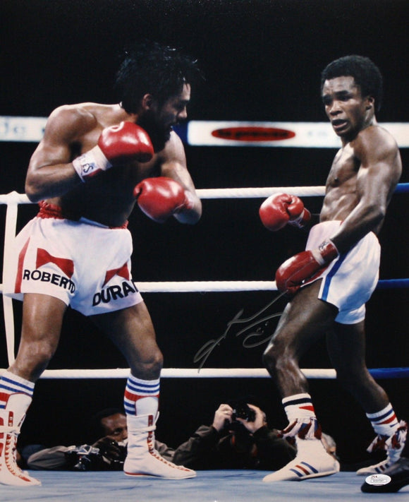 Sugar Ray Leonard Autographed 16x20 Vertical Boxing Photo- JSA W Authenticated