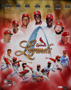 St Louis Cardinals Legends Autographed 16x20 HOFers Photo- JSA Authenticated