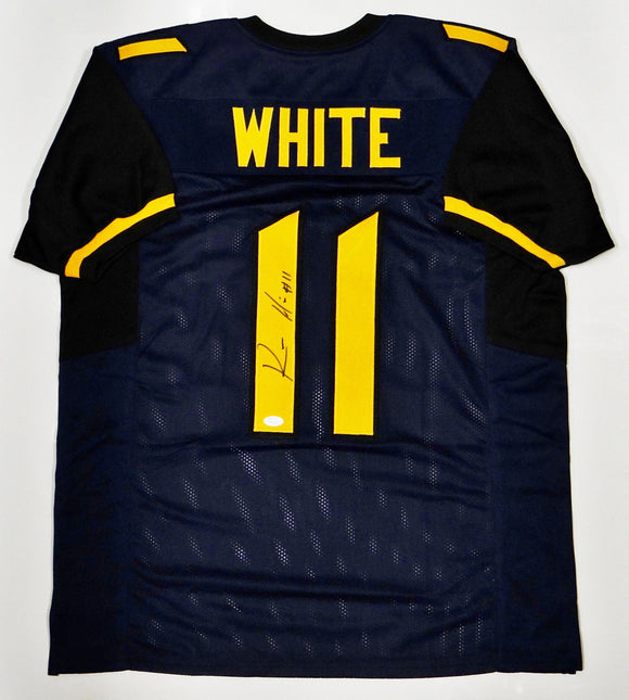 Kevin White Autographed Blue w/ Yellow College-Style Jersey- JSA Auth