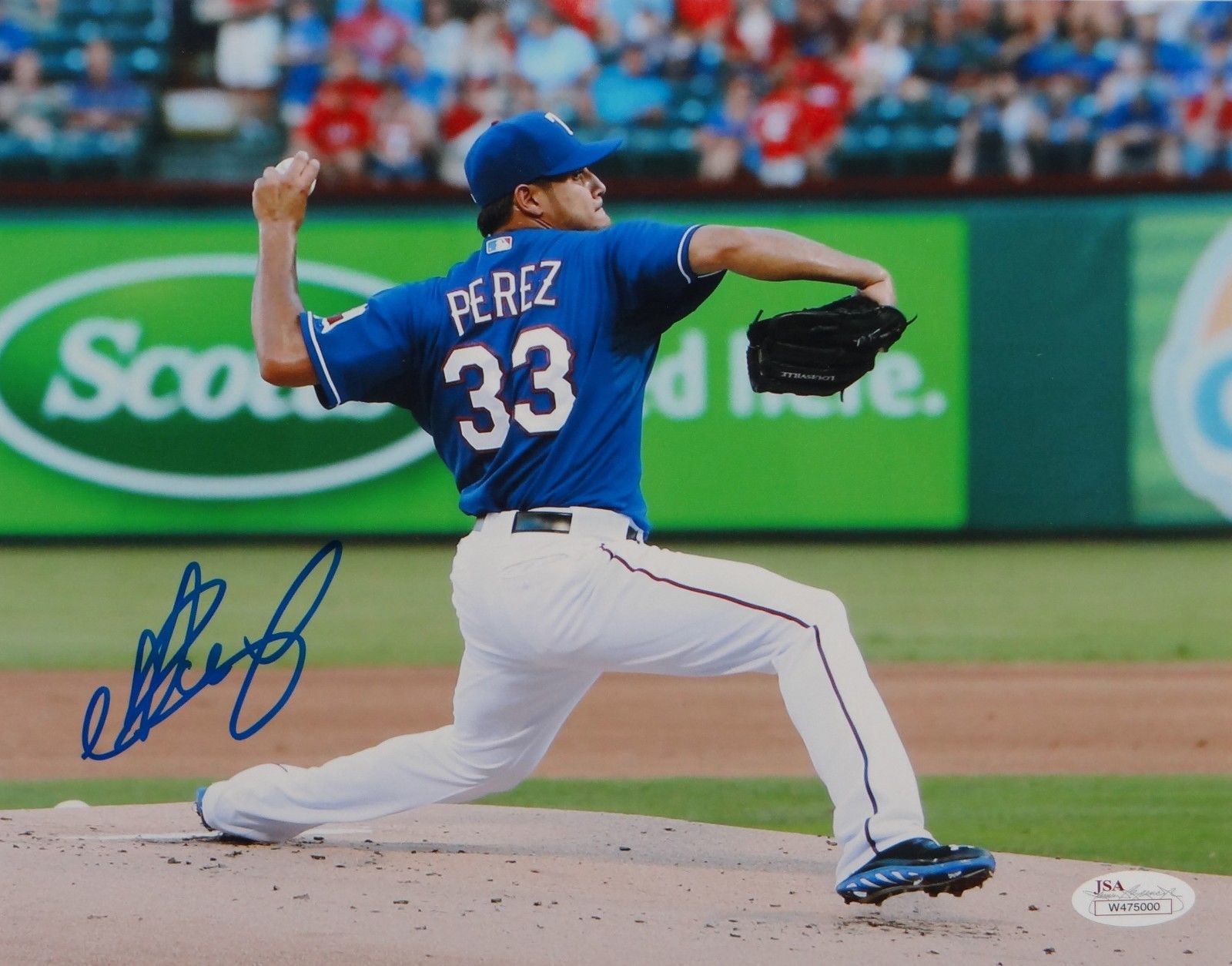 Martin Perez Autographed 16x20 Texas Rangers Pitching Photo- JSA  Authenticated