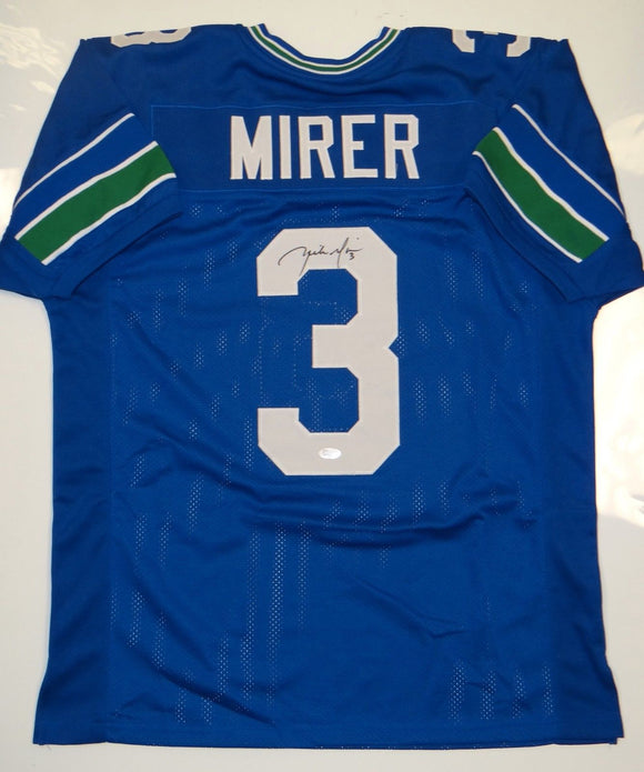 Rick Mirer Autographed Blue w/ Green Jersey- JSA W Authenticated