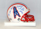 Lorenzo White Autographed White Houston Oilers Mini Helmet- JSA Authenticated