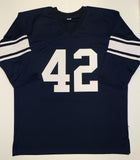 Lenny Moore Autographed Navy Blue TB College Style Jersey- JSA W Authenticated