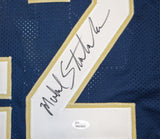 Michael Stonebreaker Autographed Navy Blue Jersey- JSA W Authenticated