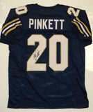 Allen Pinkett Autographed Blue w/ Gold Jersey- JSA W Authenticated