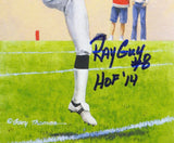 Ray Guy HOF Autographed Oakland Raiders Goal Line Art Card- JSA Authenticated