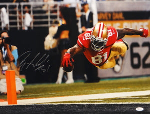 Anquan Boldin Autographed 49ers 16x20 Diving For End Zone Photo- JSA W Auth