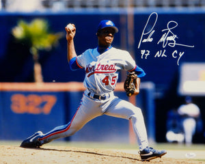 Pedro Martinez Autographed Montreal Expos 16x20 Pitching Photo W/ NL CY- JSA W Auth