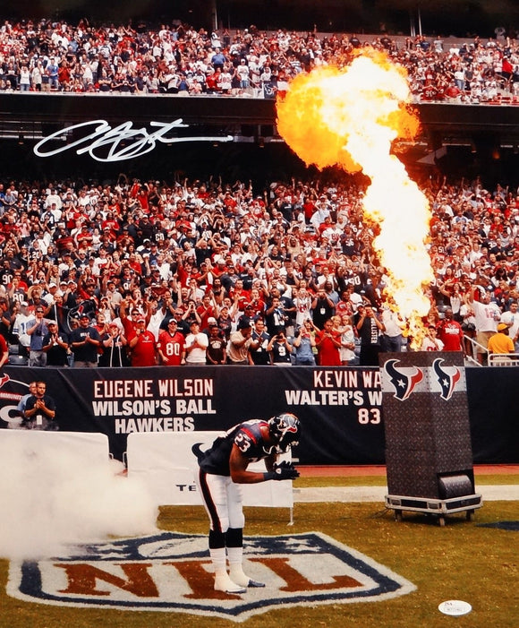 Arian Foster Autographed 16x20 Bow Near Fire Photo- JSA W Authenticated
