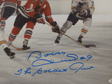 Bobby Hull Autographed 16x20 Vertical Against St Louis Photo- JSA Authenticated