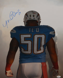Manti Te'o Autographed 16x20 From Behind Chargers Photo- JSA W Authenticated