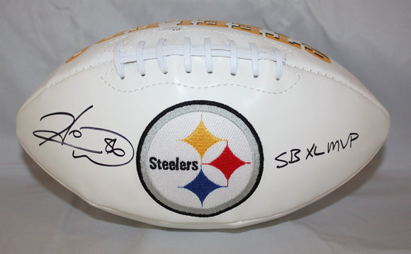 Hines Ward MVP Autographed Pittsburgh Steelers Logo Football- JSA Authenticated