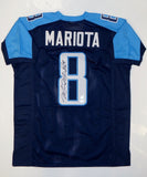 Marcus Mariota Autographed Blue Pro Style Jersey with JSA Witnessed Auth