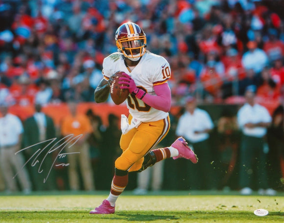 Robert Griffin III Autographed 16x20 Looking To Pass Photo- JSA W Authenticated